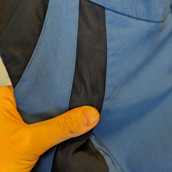 ASOS Dark Blue Sleeveless Career Style Bodycon Dress Mesh Contrast Open Back - Picture 4 of 9